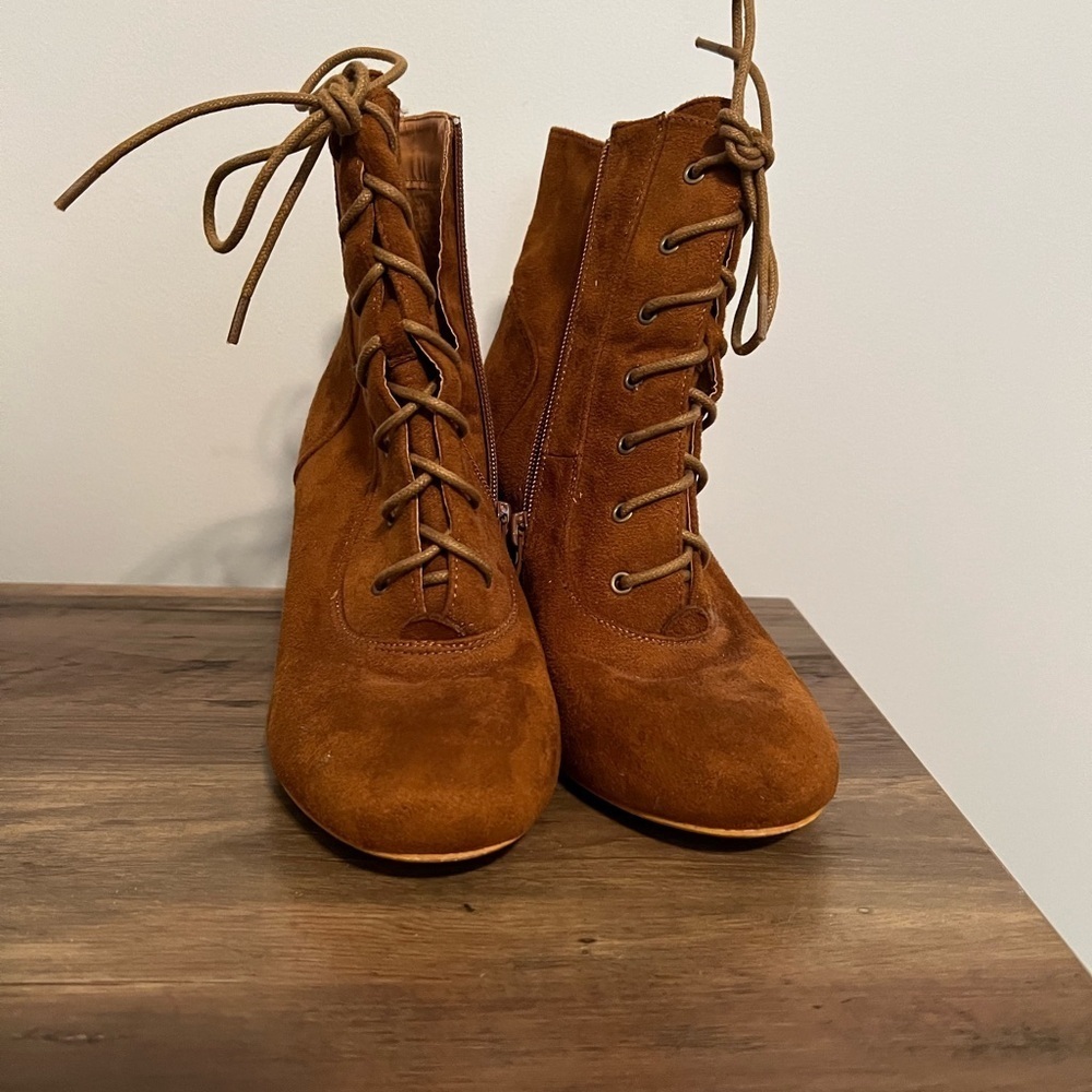Allegra K lace up ankle boots heels